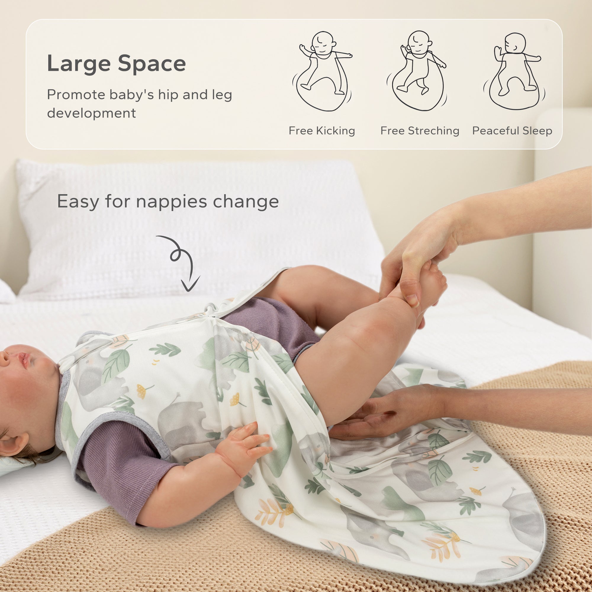 1.0 TOG Bamboo Soft  Sleep Sack with 2-Way Zipper for Toddler, Shell