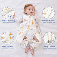 1.5 TOG  Soft Bamboo Cotton Baby Sleep Sack with Feet for Toddler