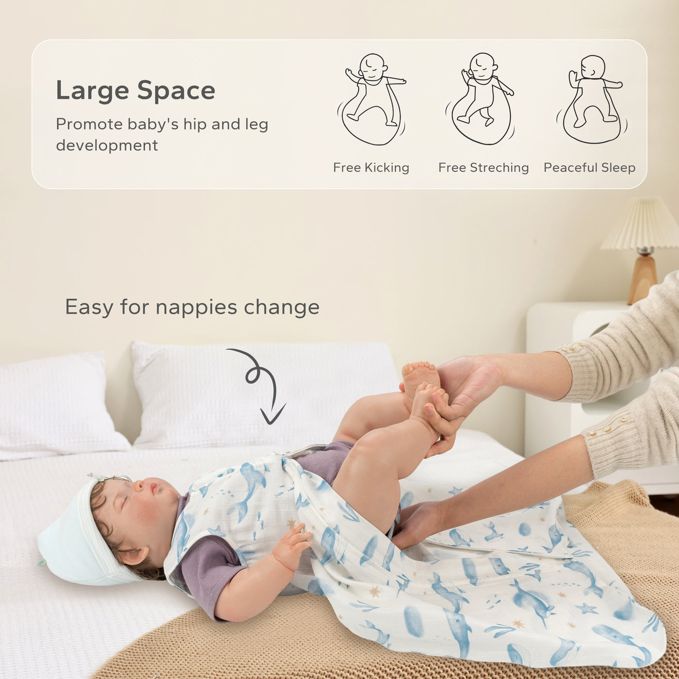 0.3 TOG Baby Sleep Sack Muslin with Rayon Made from Bamboo Lightweight