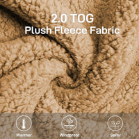 2.0 Tog Fleece Baby Bear Swaddle Plush Wrap Blanket