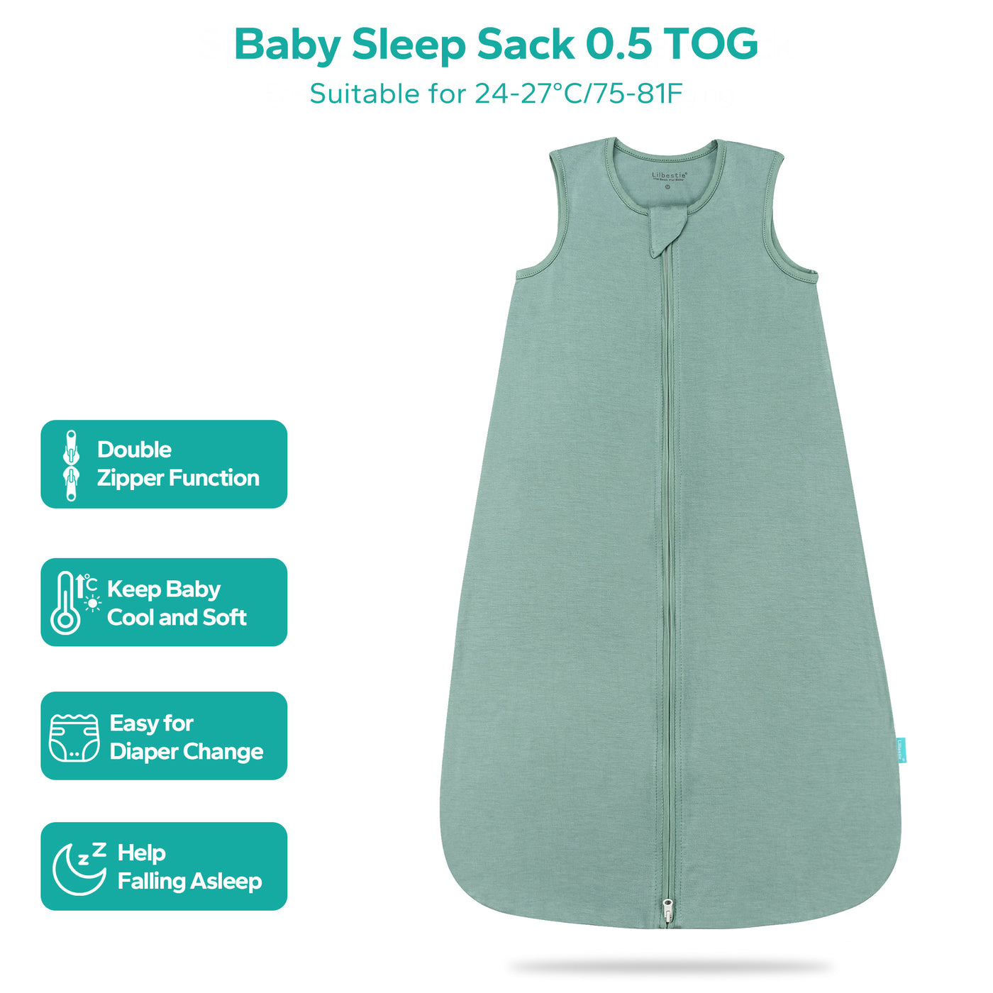 Bamboo 0.5 TOG Toddler Sleep Sack with Feet Wearable Blanket for Spring Summer