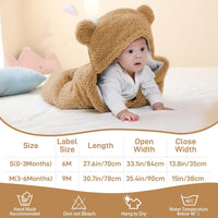 2.0 Tog Fleece Baby Bear Swaddle Plush Wrap Blanket