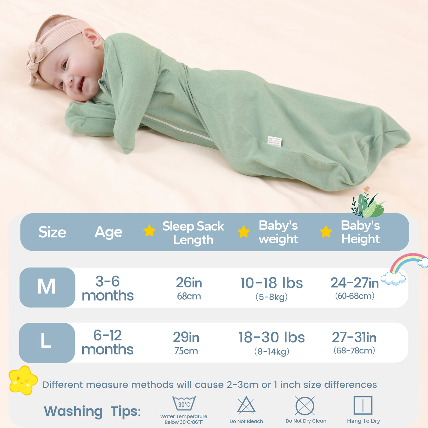 1.0 Tog Shark-Fin Transition Swaddle 100% Cotton Fiber