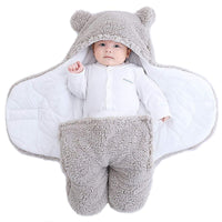 2.0 Tog Fleece Baby Bear Swaddle Plush Wrap Blanket