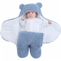 2.0 Tog Fleece Baby Bear Swaddle Plush Wrap Blanket