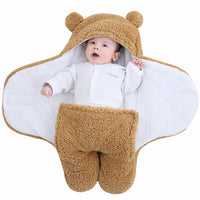 2.0 Tog Fleece Baby Bear Swaddle Plush Wrap Blanket