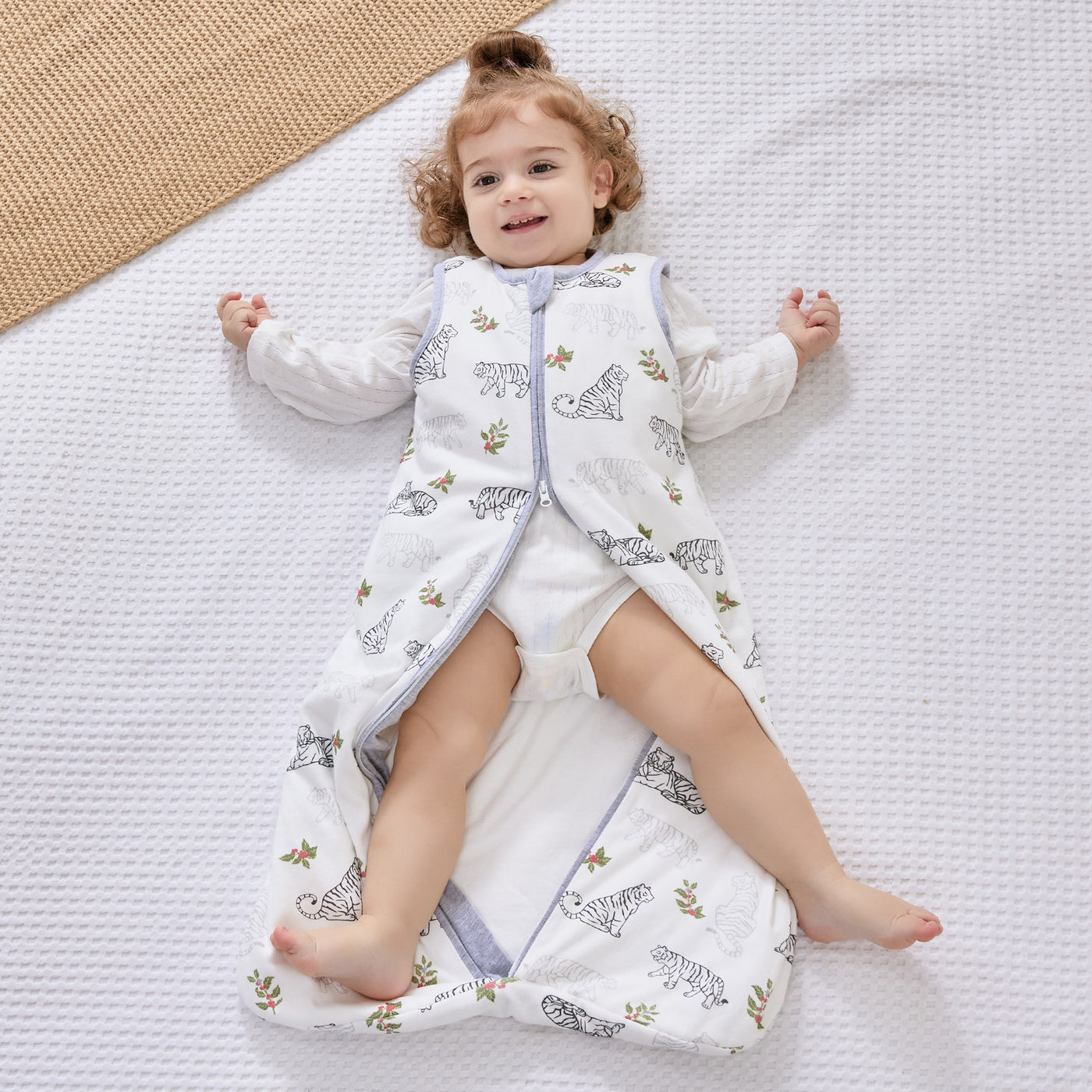 Cotton 1.5 Tog Sleeveless Sleeping Bag,for Newborn Boy Girl