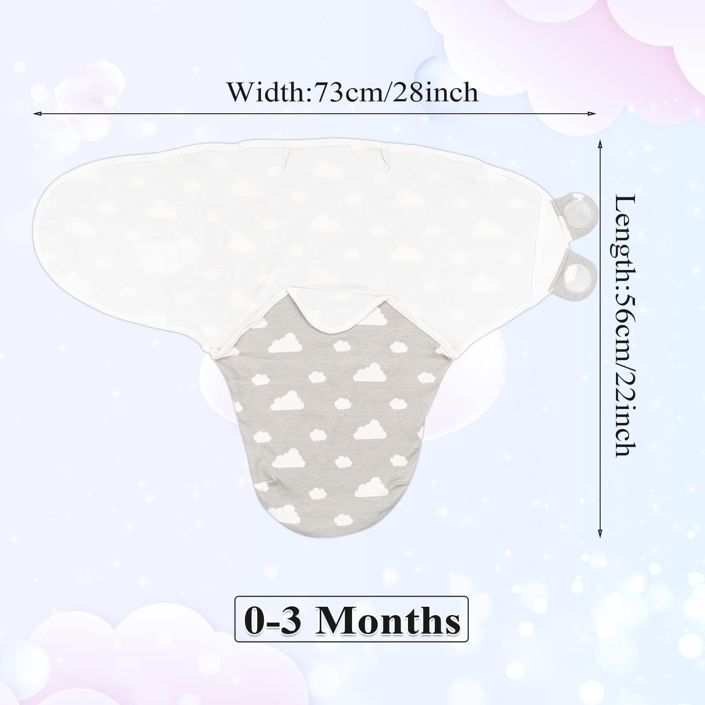 3 Pack 1.0 Tog Baby Swaddle 100% Cotton  for Newborn