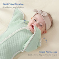 ZIGJOY Shark-Fin Transition Swaddle - 1.0 Tog Quilted Baby Sleeping bag