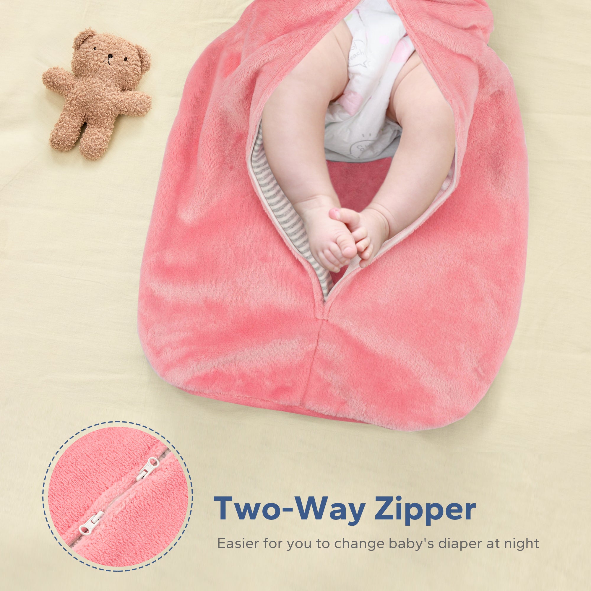 2.5 Tog Fleece Shark-Fin Transition Swaddle 3-12 Months