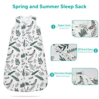 0.5 TOG 2 Pack Sleeveless Baby Sleep Bag 100% Cotton 0-18 Months