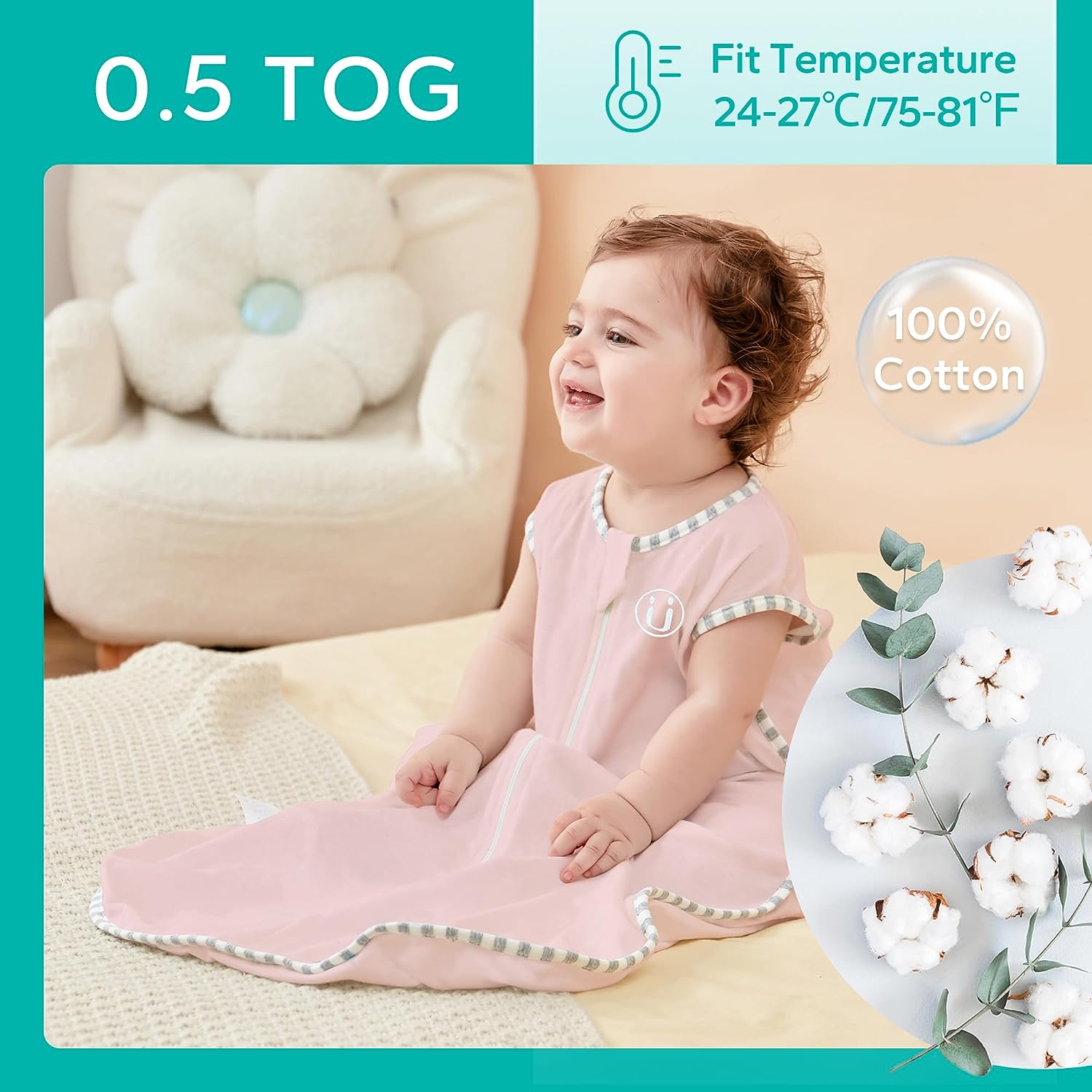 2 Way Zipper Muslin Toddler Wearable Blanket