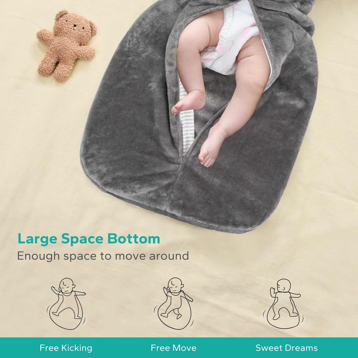 2.5 Tog Fleece Winter Baby  Sleeping Bag 0-24 Months