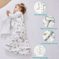 Cotton 1.5 Tog Sleeveless Sleeping Bag,for Newborn Boy Girl