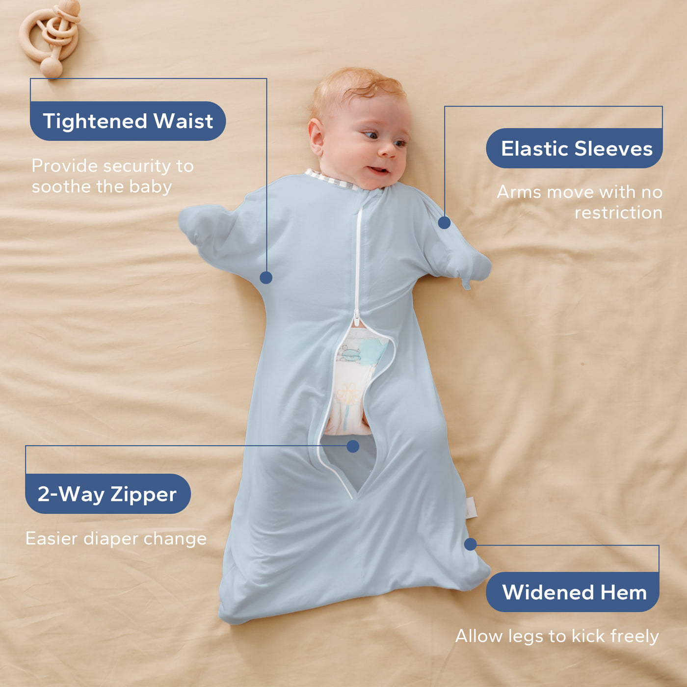 0.5 Tog 2-Piece Combo Set Shark-Fin Transition Swaddle