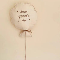 Custom Name Baby Embroidered Fabric Balloon Pillow