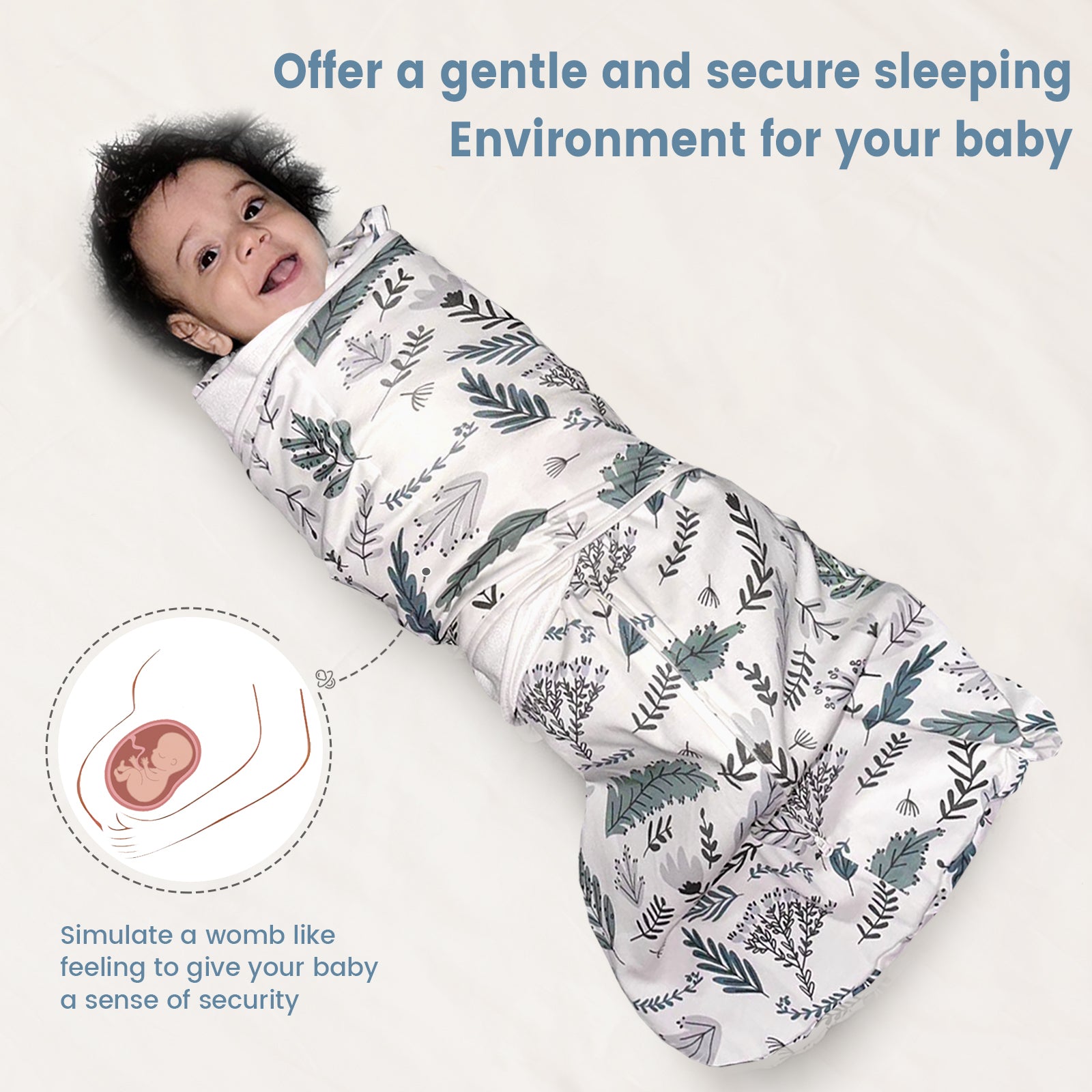 1.0 TOG 100% Cotton Baby Swaddle Blanket for Newborns