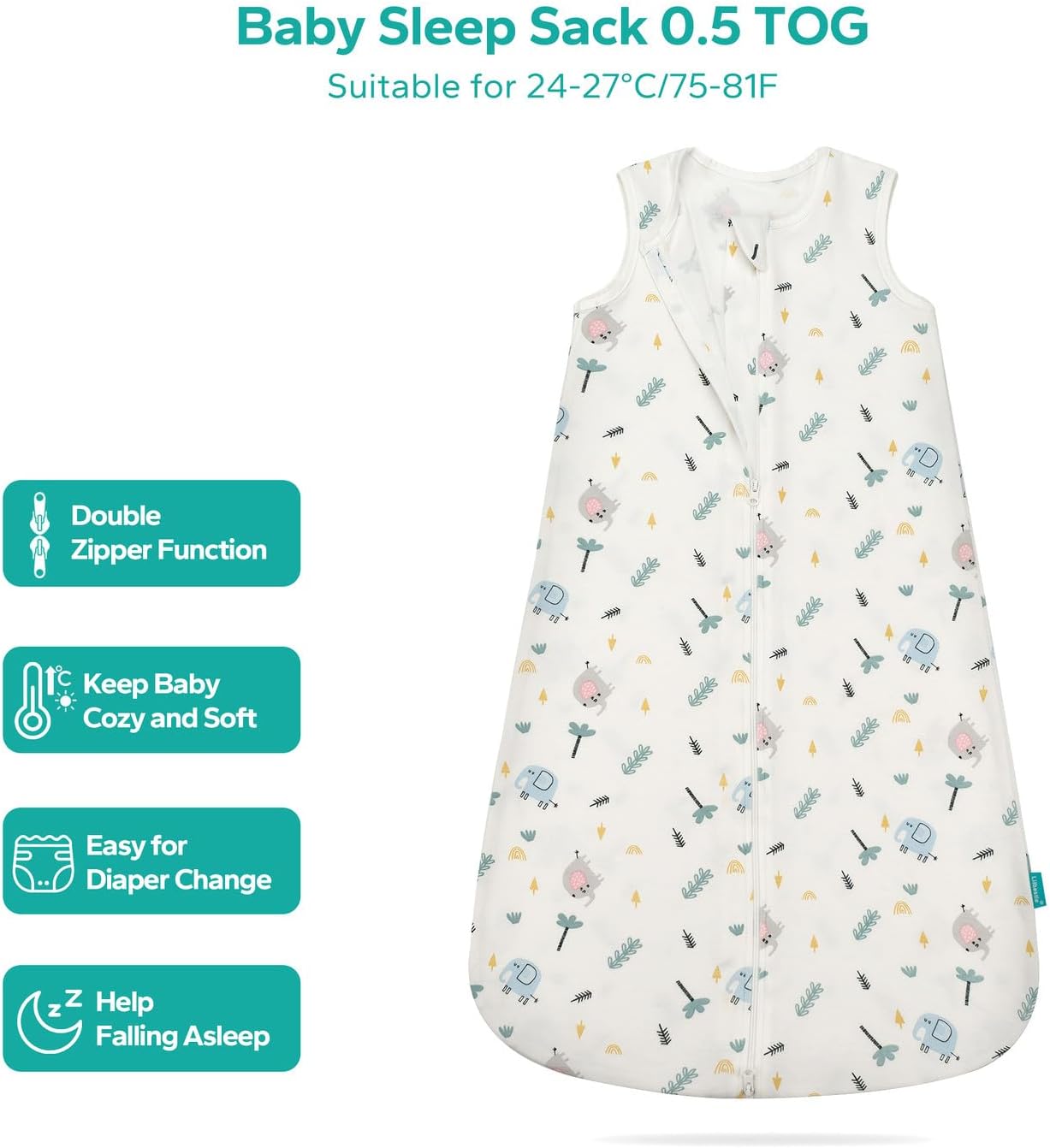 3 Pack Baby Sleep Bag 100% Cotton Summer 0-18 Months