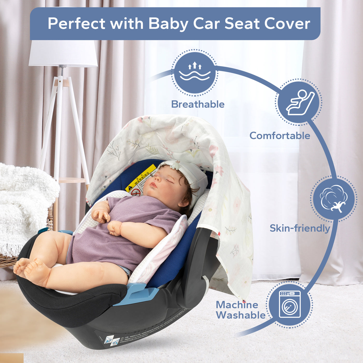 Detachable 2-in-1  Multi-Functional  Baby Car Seat Support Newborn to Toddler