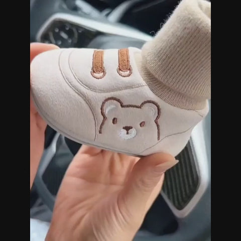 Cute Bear First Walking Slip On Toddler Shoes